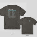 Pepper Comfort Colors tee shown back and front: a GD&T phrasebook headed I Speak Fluent Feature Control on the back and a small gauge-block T logo on the chest.