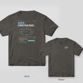 Pepper Comfort Colors tee shown back and front: an Over-Constrained CAD sketch error on the back and a small Tolerance Stack wordmark on the chest.