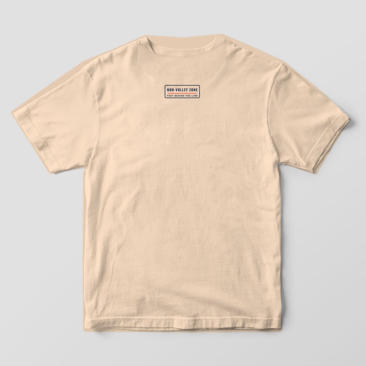 Back print on an Ivory Comfort Colors 1717 tee: Stay Out of the Kitchen full-front print with a retro stove holding a pickleball and a coral paddle