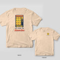 Will Dink for Snacks pickleball shirt shown back and front on Ivory Comfort Colors 1717: Navy retro vending machine stocked with pickleballs and pickles over Will Dink for Snacks text