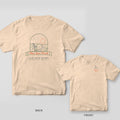 Back and front of an ivory Comfort Colors tee with a marsh egret arch badge and Bless Your Marsh banner