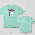 Chalky mint Comfort Colors tee shown back and front: clipboard checklist back print and Did you chart it script on the left chest