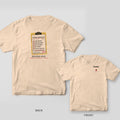 Ivory tee with a probie checklist clipboard on the back and a Probie stencil with a mop bucket on the front