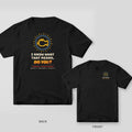 Black Comfort Colors tee shown back and front: a big glowing check engine light over I Know What That Means. Do You? on the back and a small check engine icon on the chest.