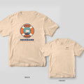 Ivory tee with a personalized life ring showing a dog's name and Port of Charleston on the back, dog name script on the front