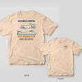 Ivory tee with a leaping lab over a 30 foot ruler and Distance Jumped: Not Enough Yet on the back, rope ring DDS logo on the front
