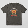 Pepper Comfort Colors tee with a full-front print of two crossed red shrimp over a gold sunrise under the arched words Shrimp Boat Society.