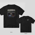 Black Comfort Colors tee, back and front: retro installer window reading BLUE BELT 4% COMPLETE, and ROLLING with a loading bar on the chest.