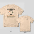 Ivory Comfort Colors tee shown back and front: a big tire pressure gauge with Air Down. Slow Down. on the back and a small gauge icon on the chest.