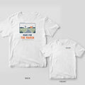 White Comfort Colors tee shown back and front: framed salt marsh landscape and MADE FOR THE MARSH on the back, Saltform wordmark on the chest.