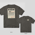 Pepper tee shown back and front: back has a torn cream condemned-building notice reading Beautifully Condemned with a red Do Not Fix stamp; front has a small stencil CG logo.