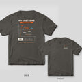 Pepper tee shown back and front: back has an orange step response graph with peaks labeled Too Much and Not Enough under My Emotions Have Overshot; front has a small response curve.