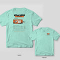 Chalky Mint tee shown back and front: back has a big orange hobby servo with a torque arrow and PWM timing chart under Will Work for Torque; front has a small servo.