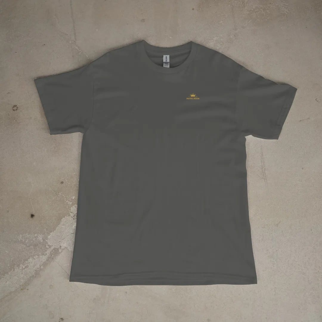 Front of a Pepper tee laid flat, with the small Velvet Static logo on the left chest.