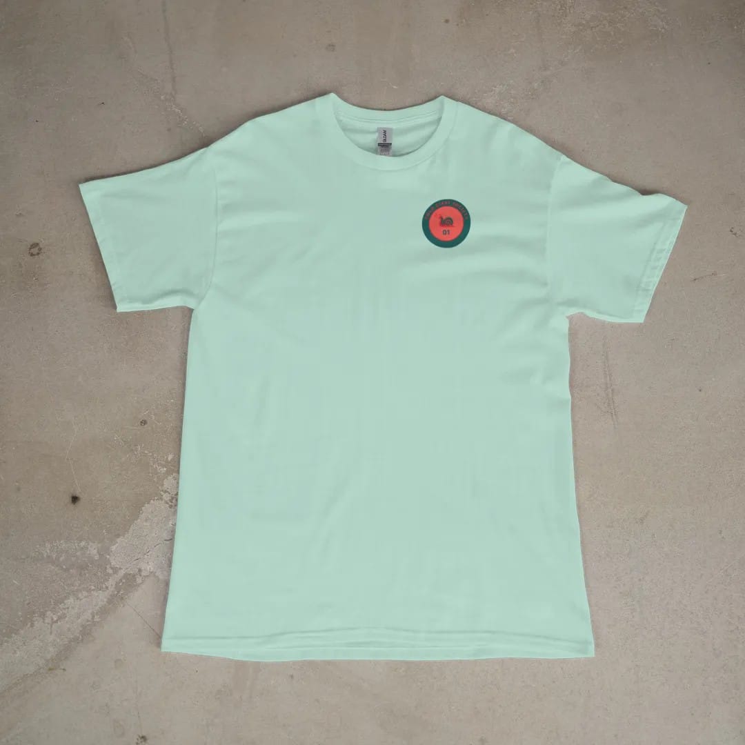 Front of a Chalky Mint tee laid flat, with the small Cold Start Society logo on the left chest.