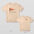 Ivory Comfort Colors tee shown back and front: a coral BEACH CLUB pennant on the back and a smaller pennant on the left chest.