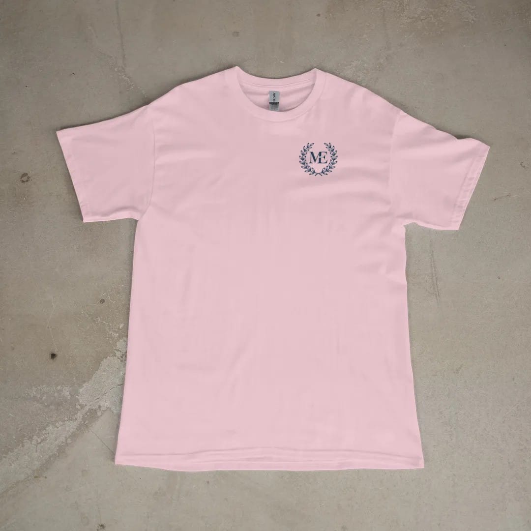 Front of a Blossom tee laid flat, with the small Maison Elevé logo on the left chest.