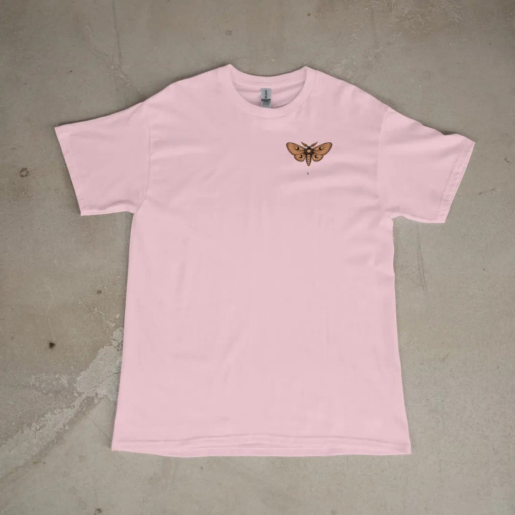 Front of a Blossom tee laid flat, with the small Nocturne logo on the left chest.
