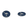 Render of the navy Palmetto and Crescent 3D printed coaster